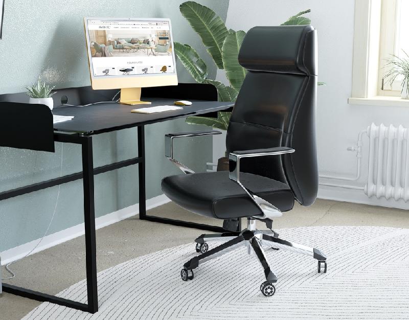 Chaise de bureau effet cuir Sola_0