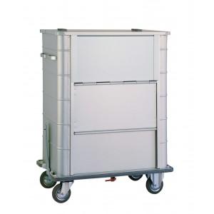 Chariot container à linge sale - 1000L - roulettes 160mm, pare-choc, poignée et cloison de séparation_0