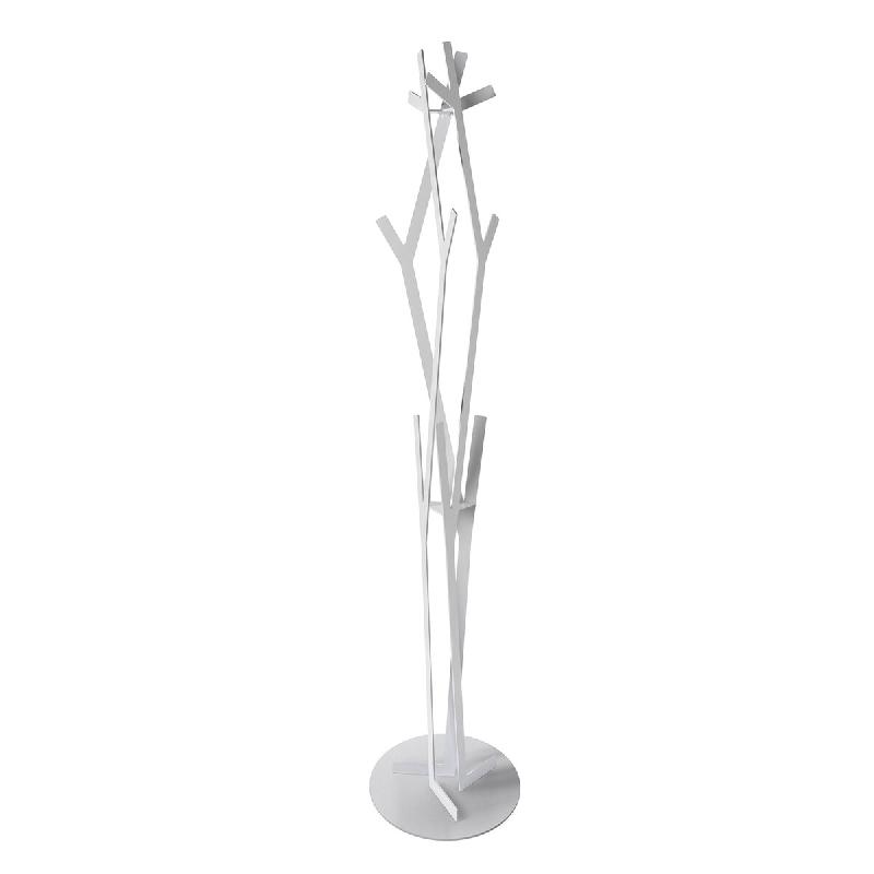 Cintre de sol en fer Uty d30x178 cm, design minimaliste autoportant, meuble pour entrée, bureau, Made in Italy Marbre - blanc 8052691673126_0