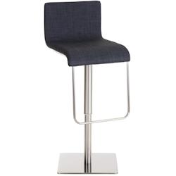 Décoshop26 - Tabouret de bar x1 chaise haute siège pivotant en tissu gris foncé support en acier inoxydable 10_0005162 - gris 3000252494968_0