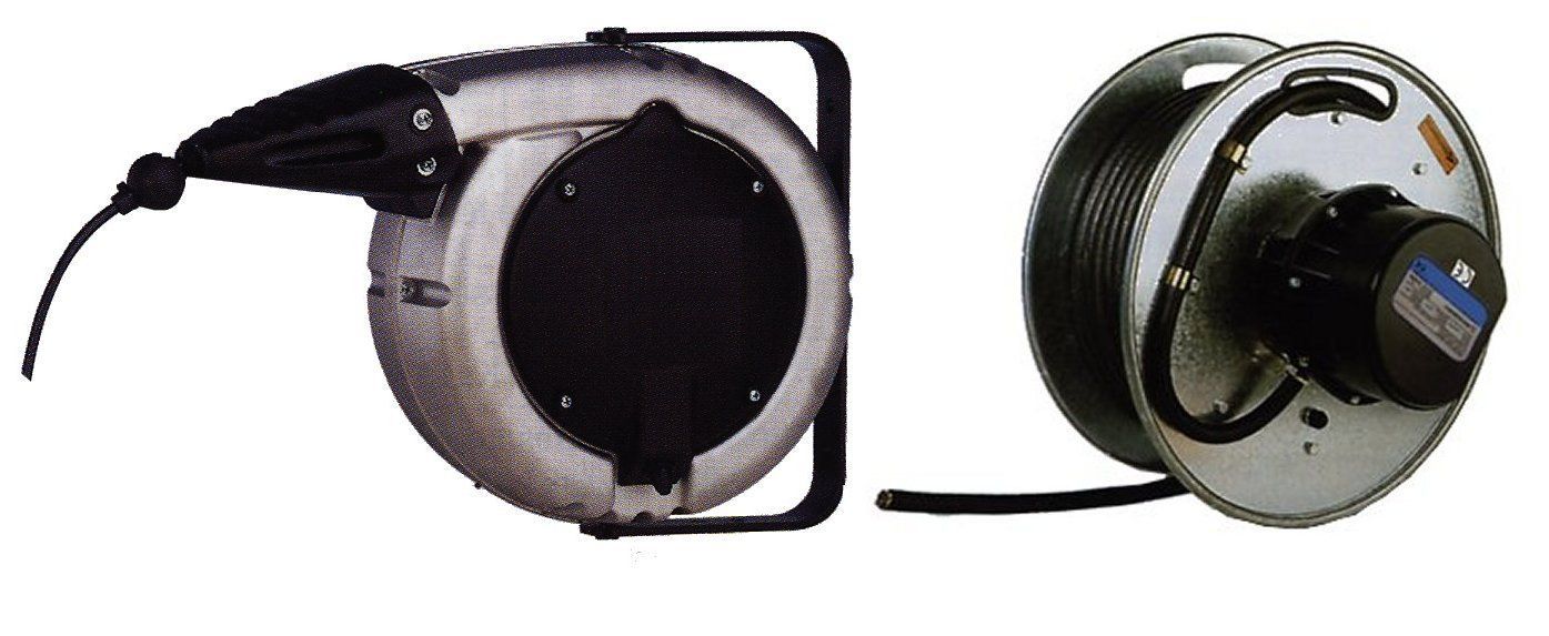 Enrouleur de câble électrique ou de tuyau avec tambour ouvert ou fermé_0