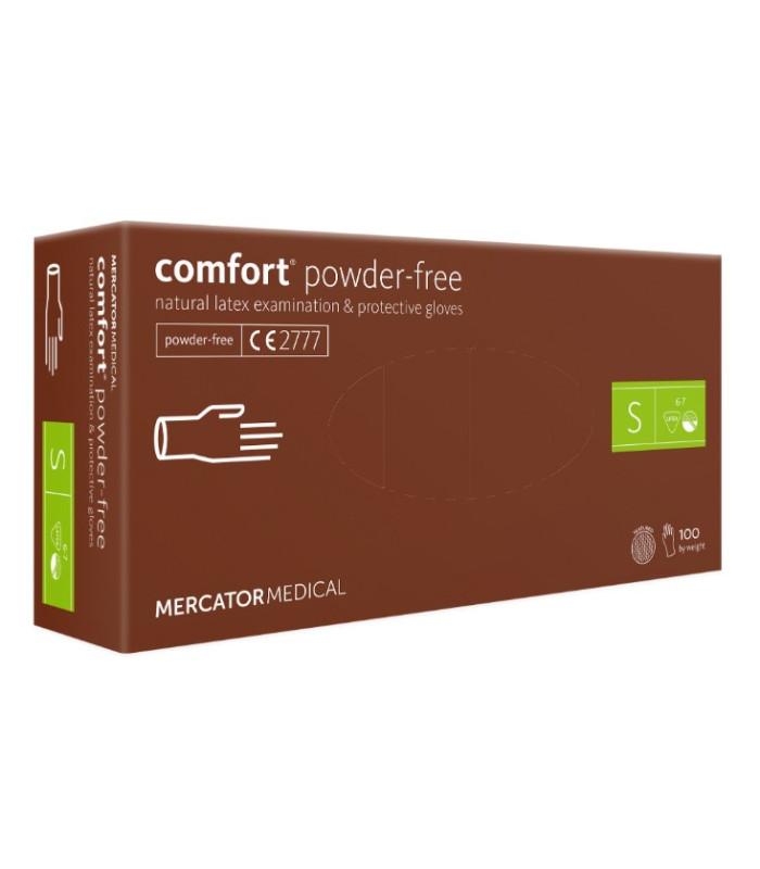 Gants latex Comfort® non poudrés - boîte de 100 - taille S (6/7) - texture lisse et universelle_0