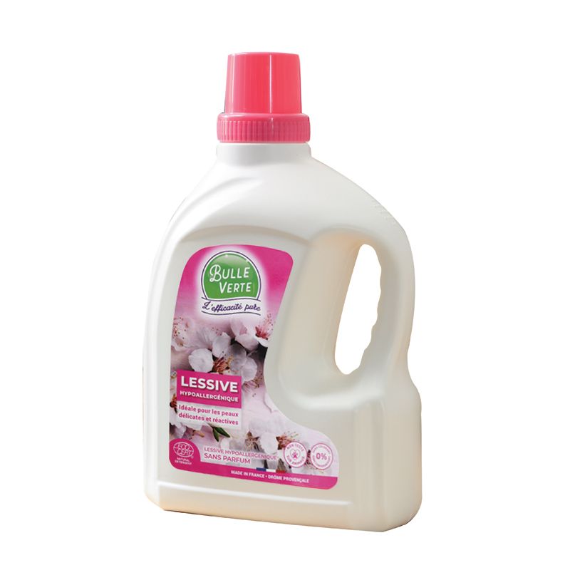 Lessive hypoallergénique Bulle Verte - 99,02% d'origine naturelle - sans parfum et assouplissant intégré_0