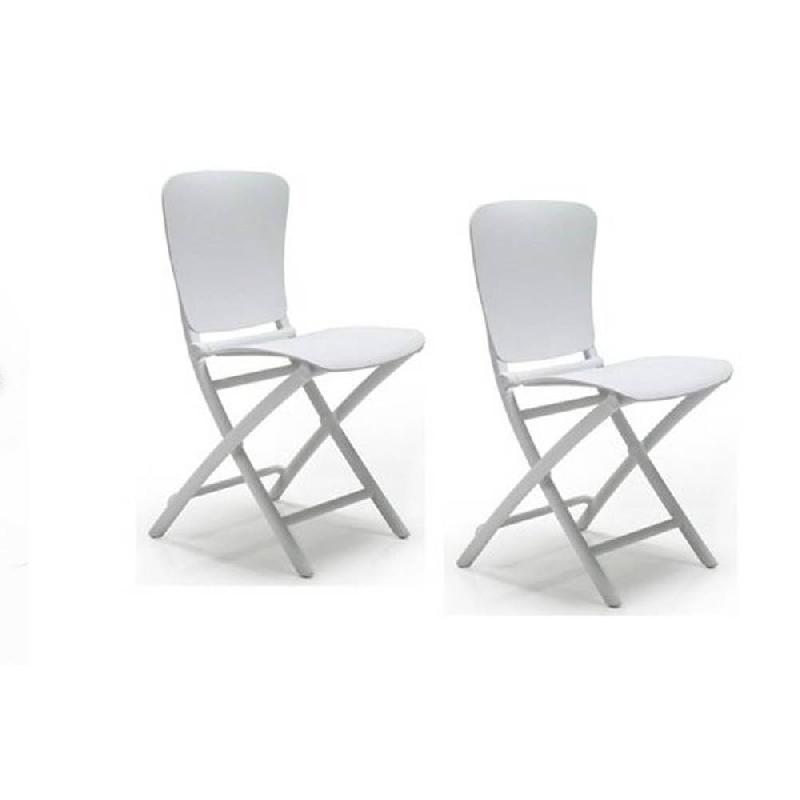 LOT DE 2 CHAISES PLIANTES ZAK DESIGN BLANC