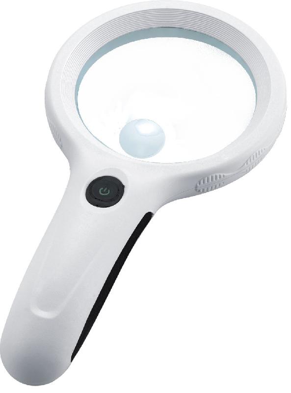 Loupe à main 2,5x eclairante led et uv 9588rd