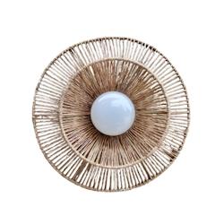 Lumisky Applique murale extérieur en jute sans fil DALIA avec ampoule nomade rechargeable MINI LYS D30 cm - marron 3666162008864_0
