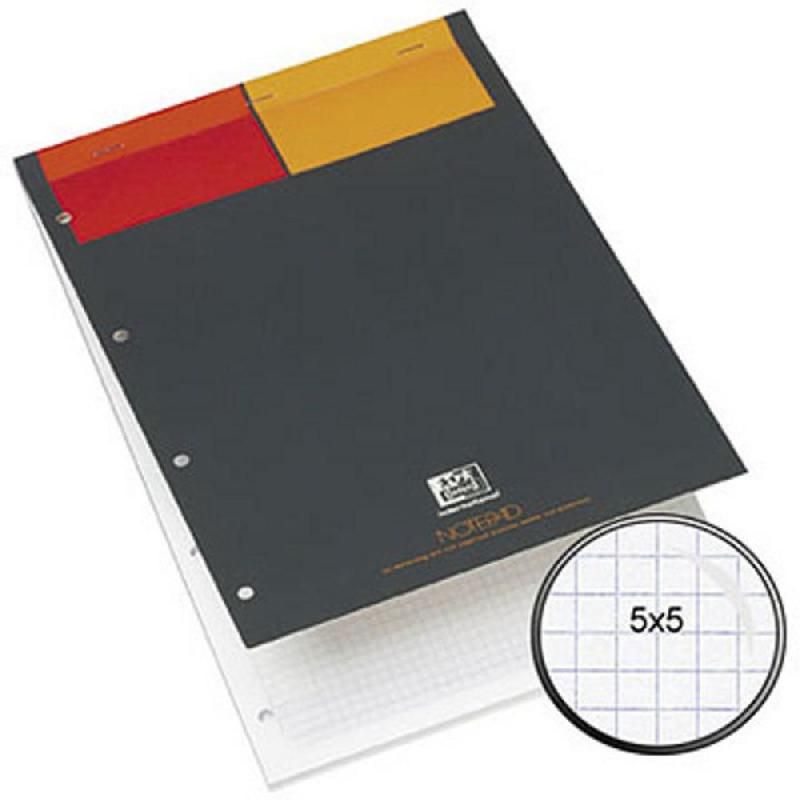 OXFORD BLOC-NOTES AGRAFÉ NOTEPAD - FORMAT A4 MAXI (80 G/M2) - 80 PAGES PERFORÉES À PETITS CARREAUX