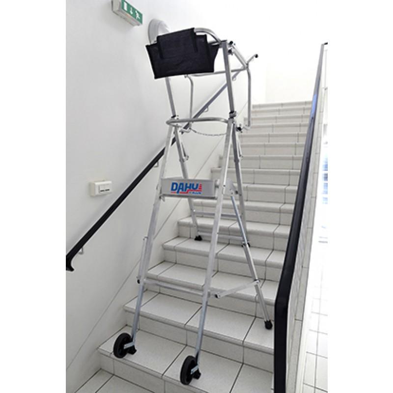 Plateforme individuelle roulante spéciale escaliers - DAHU Duarib - Aluminium, 2 hauteurs de plancher, charge 150kg_0