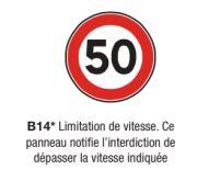 Signalisation d'interdiction et de fin d'interdiction type b14*_0