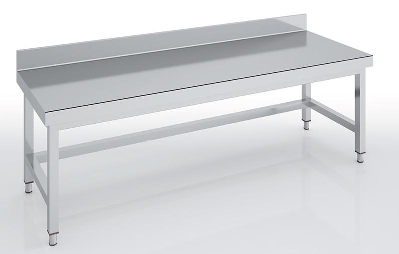 Table soubassement adossée en inox 2200x700x600 avec renfort - MMSBD70-220_0