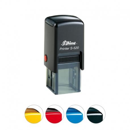 Tampon printer Shiny S-520 - carré 4 lignes - 20x20 mm - gravure laser sur caoutchouc naturel_0