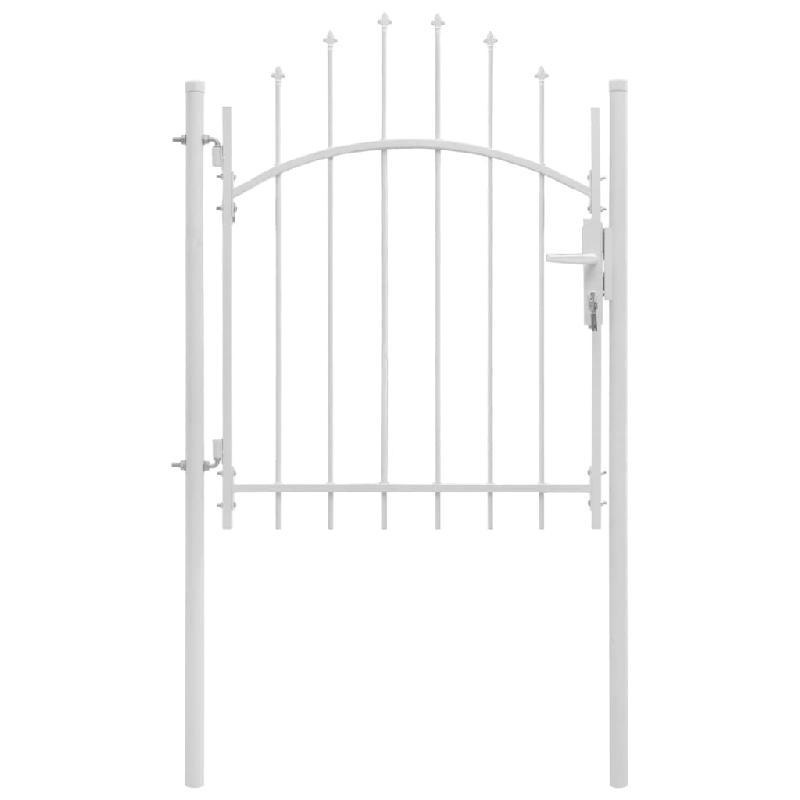Vidaxl portail de jardin acier 1 x 1,75 m blanc 143064_0