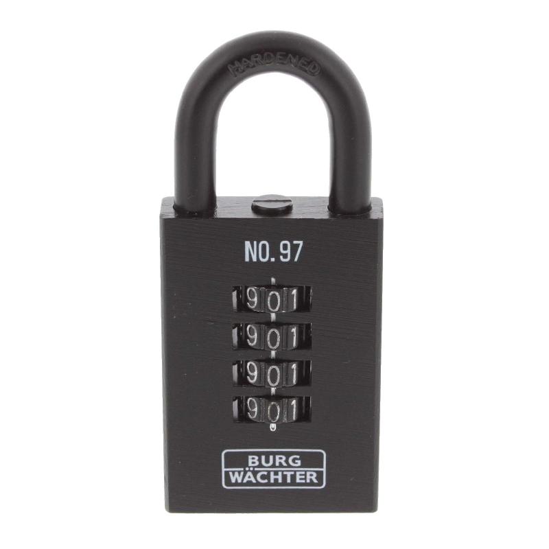 BURG-WÄCHTER - Cadenas à code, Numero 97 50 SB - Fonte noire - Largeur de corps 50 mm - Protection optimale anti-corrosion_0