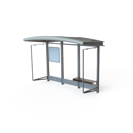 Abri bus New Way - structure aluminium, bardage verre sécurit, banquette et assis-debout_0