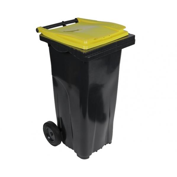 Conteneur poubelle bicolore - 120 litres Gris / Jaune (RAL 1018)_0