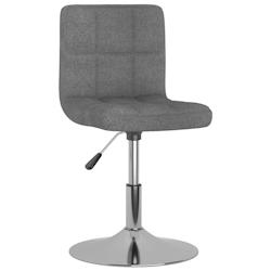 Décoshop26 - Chaise pivotante de salle à manger hauteur réglable en tissu gris clair et acier chromé DEC025143 - gris 3000255086016_0