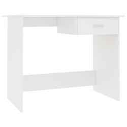 Helloshop26 - Bureau table poste de travail meuble d'ordinateur informatique étude 100 x 50 x 76 cm bois d'ingénierie blanc 02_0023495 - 3000214354453_0