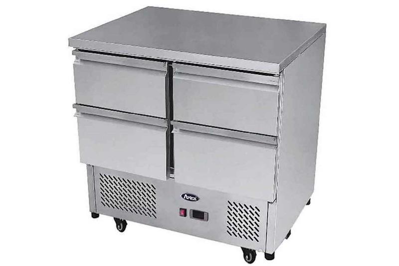 Meuble compact de stockage 4 tiroirs inox réfrigérant vert R600A - 300L - ESL3820GR - Atosa_0