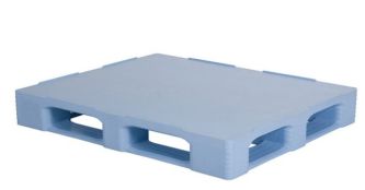 Palette plastique hygiénique 1200x1000x160 mm - plateau plein - 5 semelles - charge 7500 kg statique - 1500 kg dynamique_0