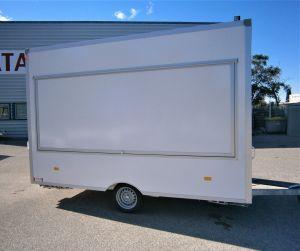 Remorque commerciale panneaux lisses 360x203x230 cm - 1300 kg - volet latéral et porte arrière_0
