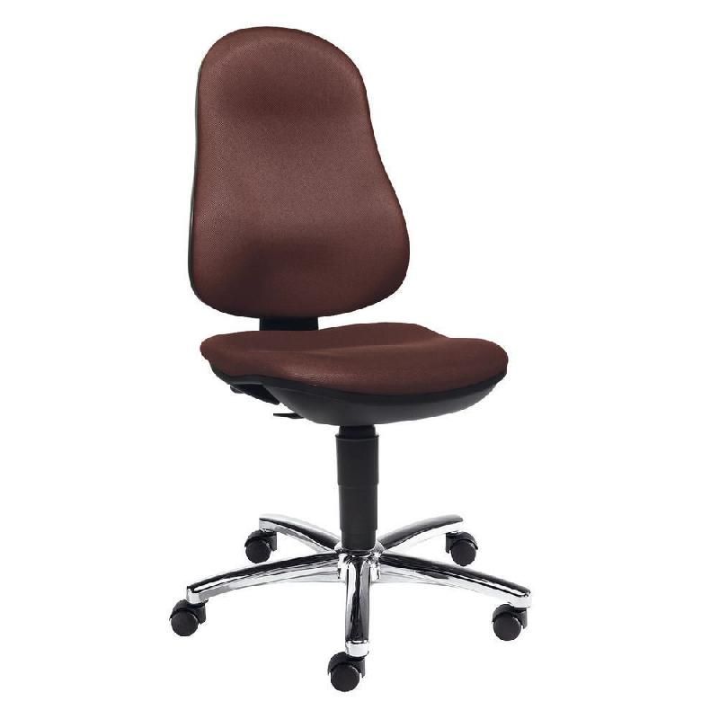 SIÈGE DE BUREAU NOA 2 TISSU REMBOURRÉ HAUTEUR AJUSTABLE À ROULETTES HAUTEUR DOSSIER 57 CM CHOCOLAT