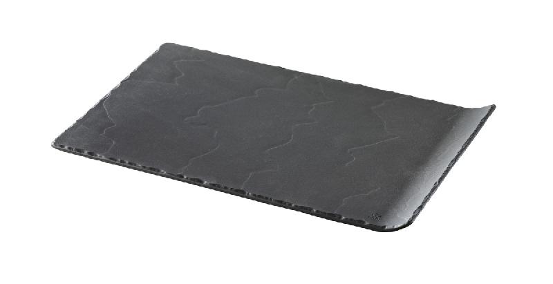 ASSIETTE PLATE RECTANGULAIRE NOIR PORCELAINE 33,2X20 CM BASALT REVOL