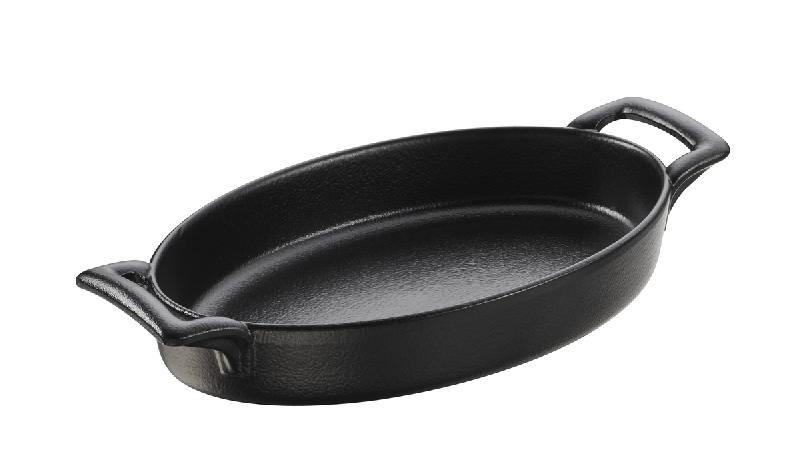 PLAT OVALE NOIR PORCELAINE 20X12,5 CM BELLE CUISINE REVOL