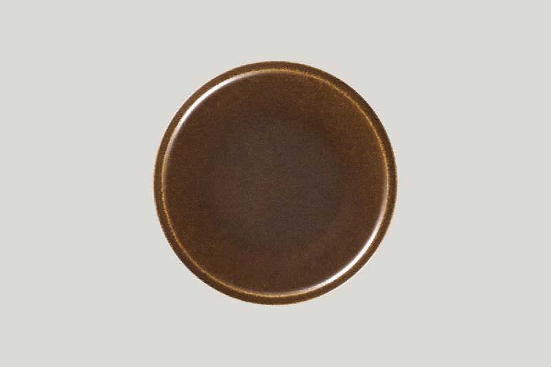 ASSIETTE COUPE PLATE ROND BRONZE PORCELAINE Ø 24 CM RAKSTONE EASE