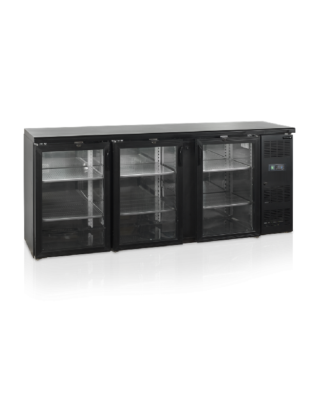 Arrière-bar 3 portes vitrées - noir - 442 litres - CBC310G - thermostat électronique - éclairage LED_0