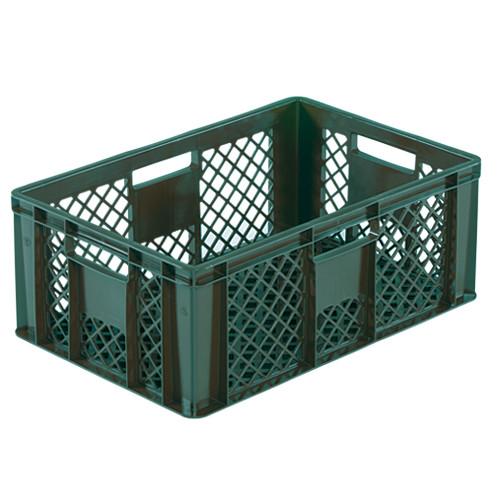 Bac plastique gerbable Norme Europe ajouré Eco multicolore Vert 600 x 400 x 240 mm - Réf : BAC159BE6424013_0