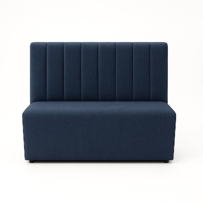 Banquette Prestige, velours  bleu, couture verticale, 140x90x60 cm, France Mobilier chr - bleu 3760326527748_0