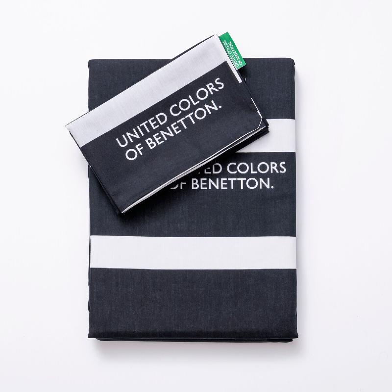 Benetton - Ensemble 2Pc Lit (Housse de Couette 155X220Cm + Taie d'Oreiller 80X80Cm) 200Tc 100% Coton B&W Be - multicolore BE394_0