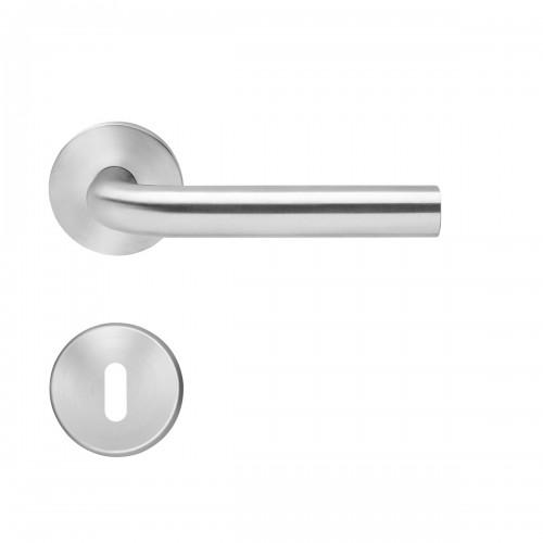 BÉQUILLE DOUBLE SUR ROSACE SLIM STYLE BE100B À CLIPSER EN INOX SATINÉ - CLÉ L KARCHER DESIGN