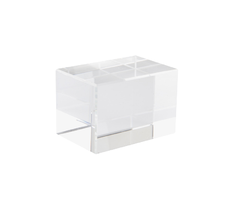 Bloc en verre - transparent - livré dans boîte cadeau bleue - 250g_0