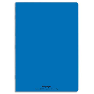 CAHIER ECO - PIQUE - COUVERTURE POLYPRO - 96 PAGES - 24X32 CM - GRANDS CARREAUX - BLEU