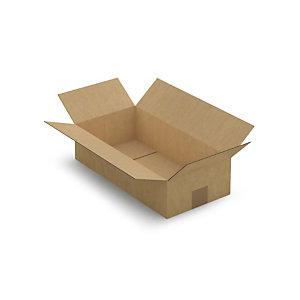 CAISSE CARTON PLATE BRUNE SIMPLE CANNELURE RAJA 40X20X10 CM