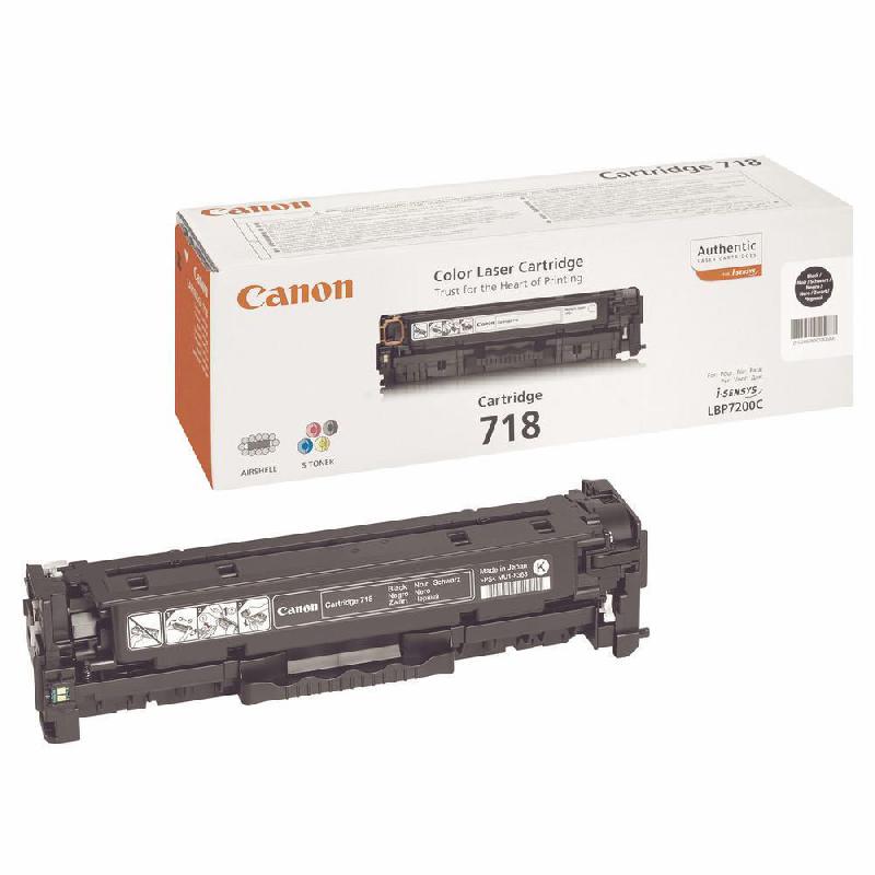 CARTOUCHE LASER CANON 718 BK - NOIR - 3 400 PAGES
