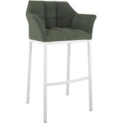 CLP Tabouret de bar Damaso Cord avec piètement à quatre pieds Vert/Blanc - vert métal 326341_0