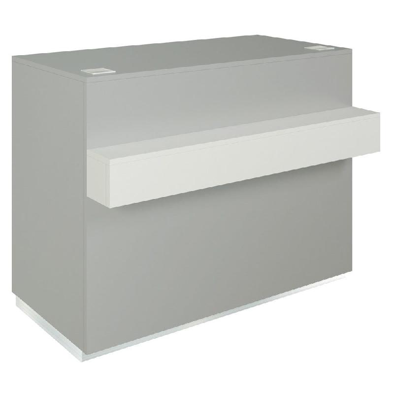 Comptoir Cage gris alu repose sac blanc 1 tiroir 2 tablettes 120x60/76x93cm_0