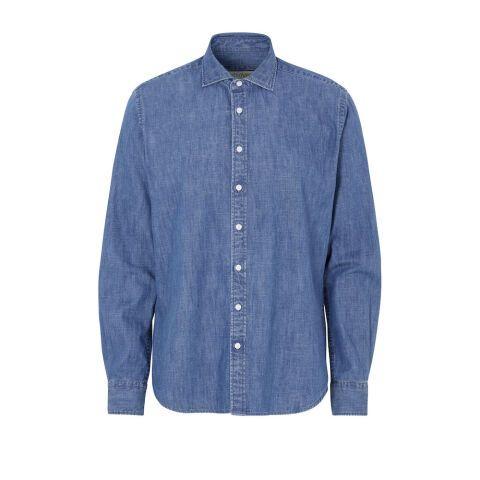 COTTOVER CHEMISE DENIM SLIM FIT HOMME - CERTIFIÉ GOTS BLEU - TAILLE 36