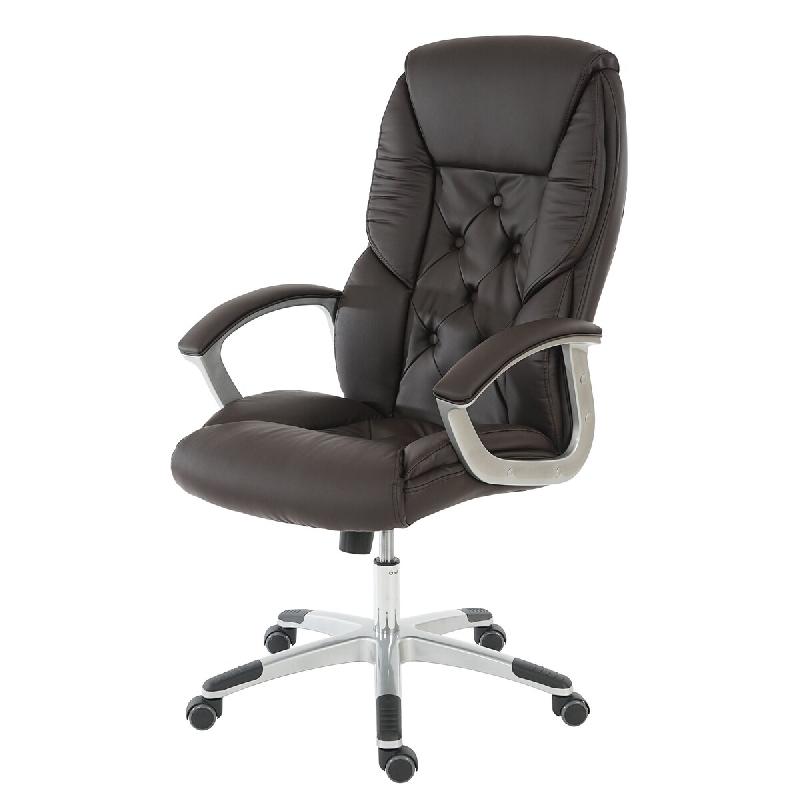 Décoshop26 - Fauteuil chaise de bureau sur roulettes XXL pivotante en synthétique marron 04_0001906 - marron 3000431832697_0