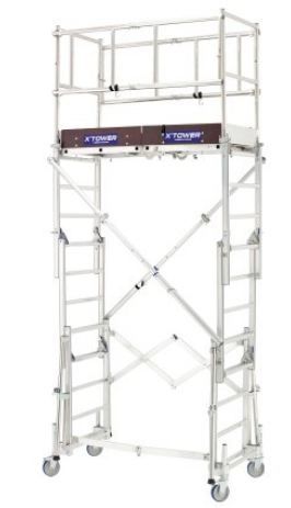 Échafaudage roulant aluminium X-Tower - Comabi SNC - hauteur de travail réglable jusqu'à 4,80 m - innovation Tubesca 2016_0