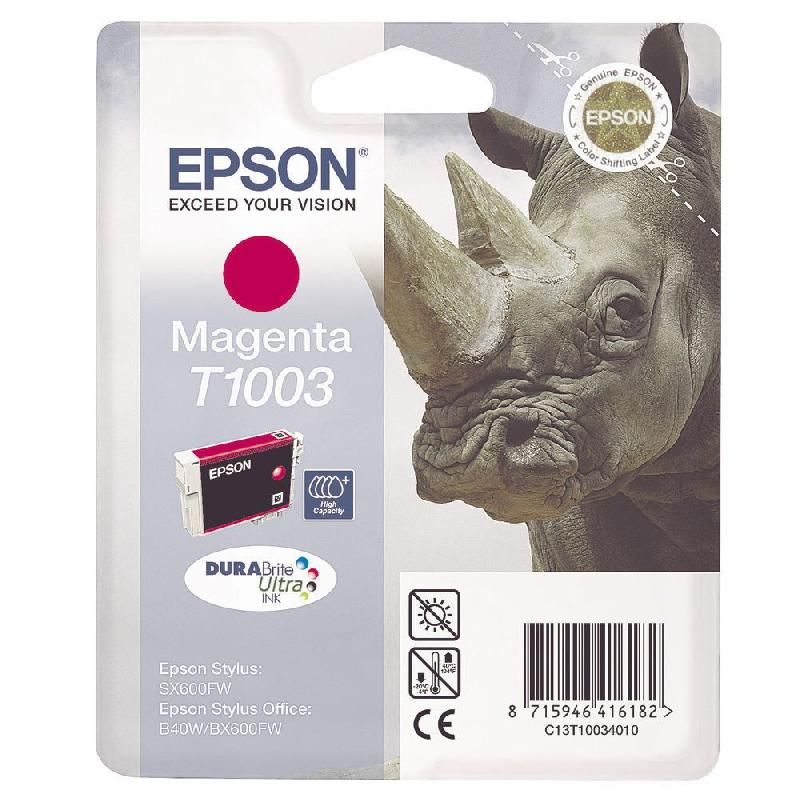 EPSON CARTOUCHE D'ENCRE RHINOCÉROS T1003 M (C13T10034010) - DURABRITE ULTRA - COULEUR: MAGENTA
