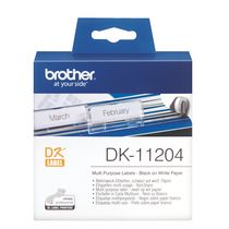 ETIQUETTE ADRESSE PAPIER 17 X 54 MM BROTHER DK11204 BLANCHE - ROULEAU DE 400