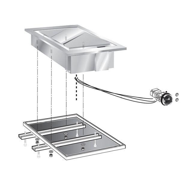 Gastro-Inox Plaque de gril Gastro Inox encastrable en acier inoxydable et acier 425x600x180mm - 7445908498475_0