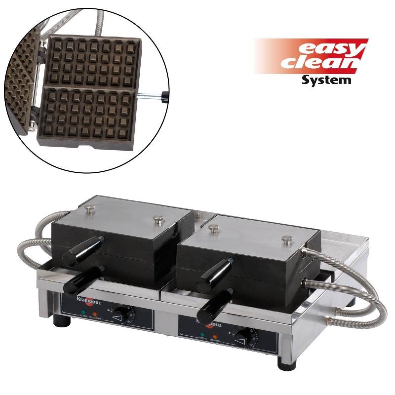 Gaufrier électrique professionnel 4 x 7 liège doubles ouverture 180° - PWECAHBAO_0