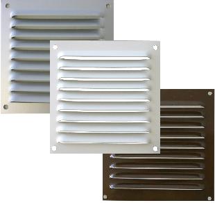 Grilles de soufflage métalliques à persiennes avec moustiquaire - Aluminium - Anodisation naturelle_0