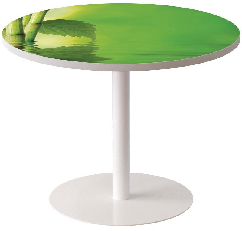 GUÉRIDON BAS EASY OFFICE PIED MÉTAL Ø 80 CM PLATEAU COLORIS DÉCOR ZEN - MANUTAN COLLECTIVITÉS