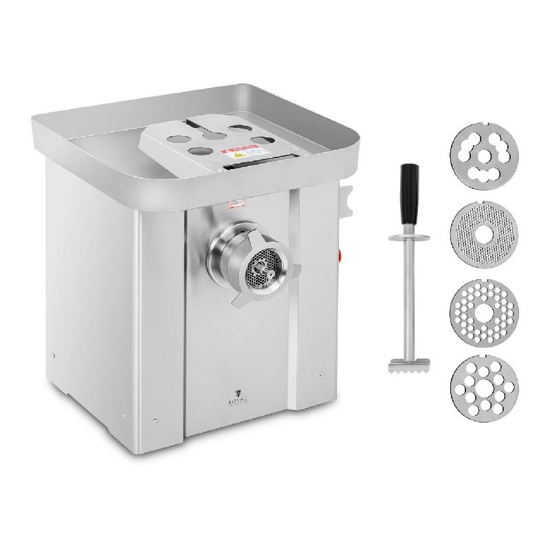 Hachoir à viande inox professionnel - 800 kg/h - Fonction marche arrière - Puissance 1 500 W - Réf. 14_0001952_0