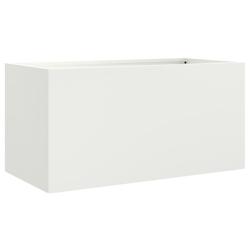 Helloshop26 - Jardinière bac lit surélevé plantes fleurs terrasse jardin 62 x 30 x 29 cm acier blanc 02_0037738 - 3000214277424_0